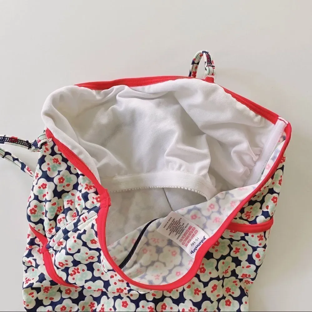 NWOT Johnnie B. Mini Boden Girls Floral Swim suit Top Tankini kids 15-16Y